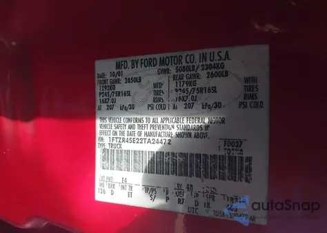 2002 Ford Ranger Edge/Xlt from USA, damaged, VIN 1FTZR45E22TA24472